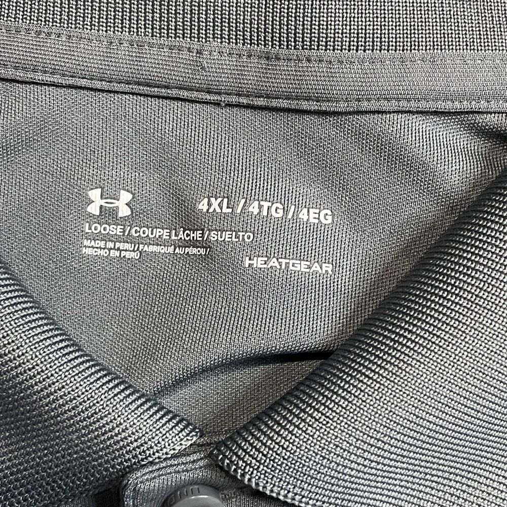 Under Armour Polo Shirt Mens 4XL Gray HeatGear Loose Golf Athletic Performance - Picture 3 of 3